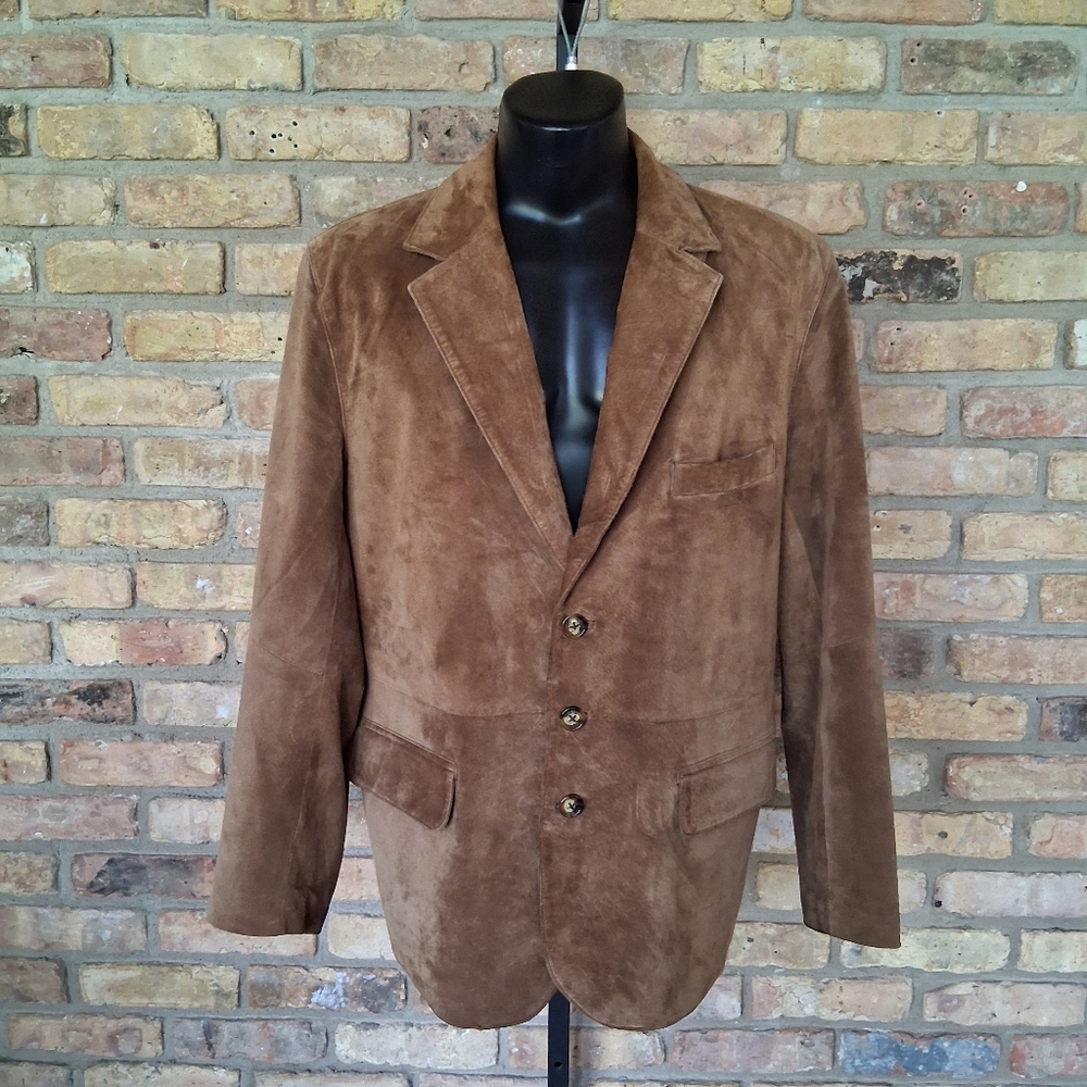 ORVIS SUEDE 100% LEATHER BANDERA BLAZER/JACKET SIZE 42